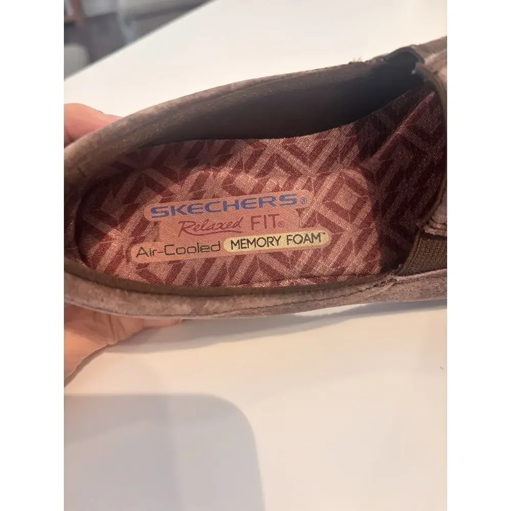 Skechers Shoes Womens Brown Wayfarer Relaxed Fit Loafers Leather Low 44727 Sz 6